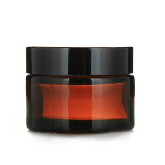 1 oz Amber Glass Jar 30ml with Black Lid High End Glass Salve Cream Jars