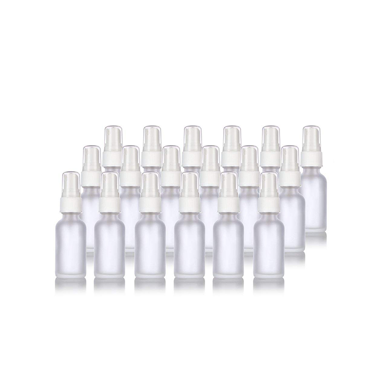 1 oz Boston Round Frosted White Glass Essential Oil Bottles With Mist Spray