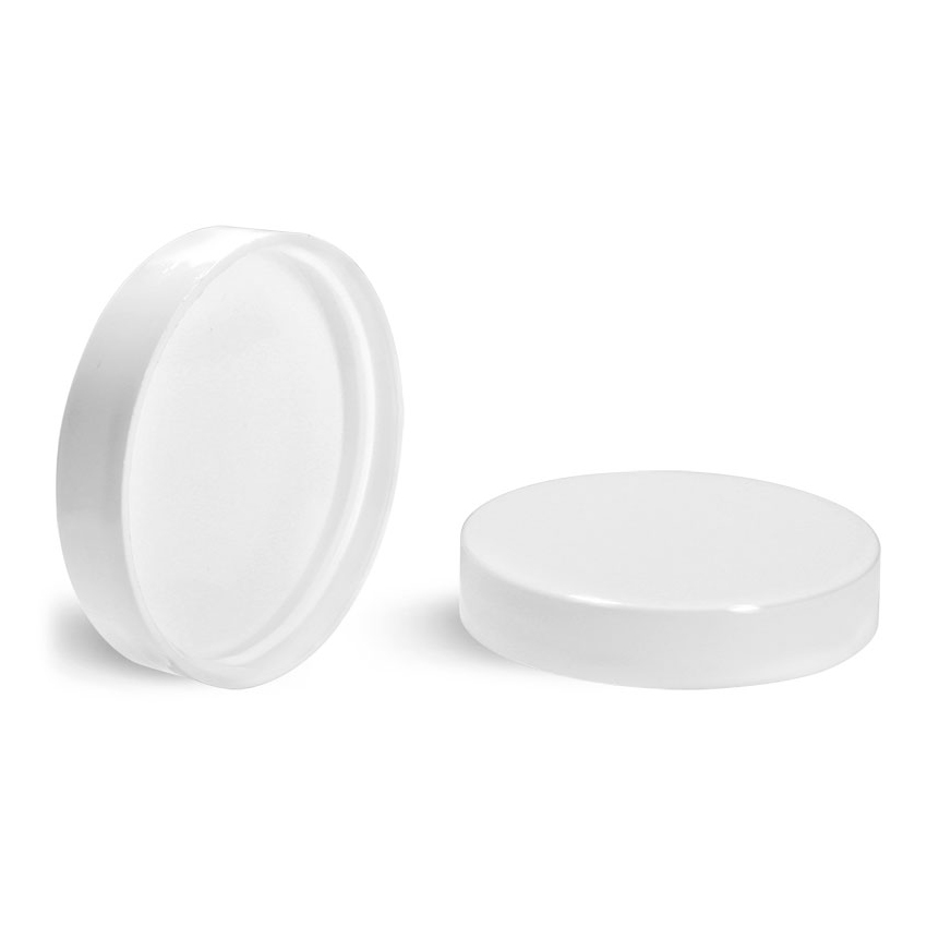 1 oz Cosmetic Frosted Glass Straight Sided jar with Smooth White Lined Caps frosted jars glass
