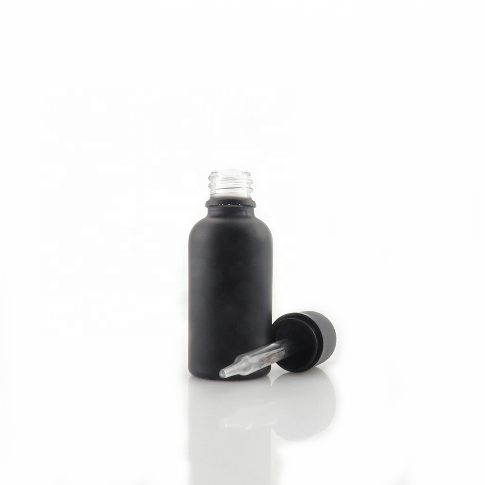 1 oz black boston round bottles 30ml black boston round glass bottle matte black glass dropper bottle for essential oil