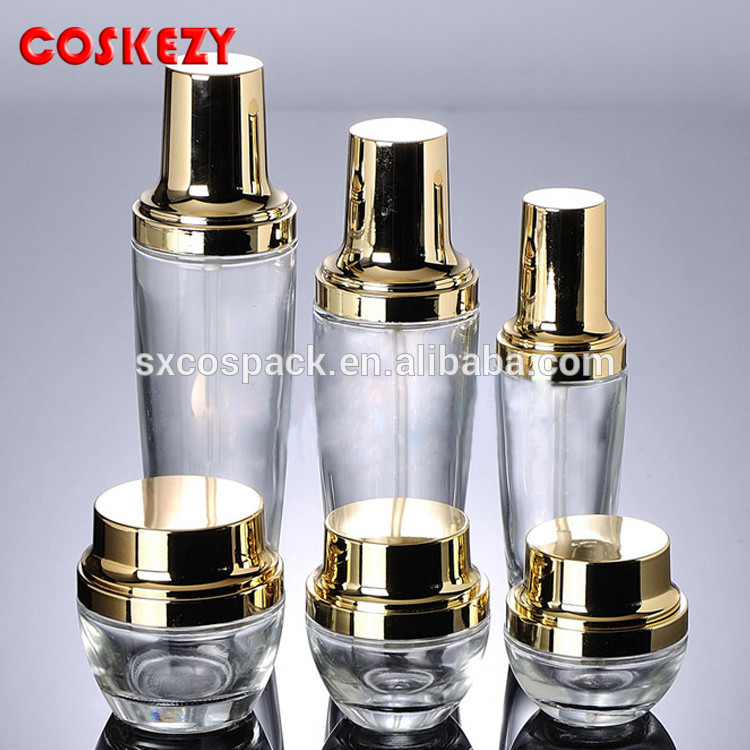 1 oz clear skincare packaging glass cream jar with screw cap