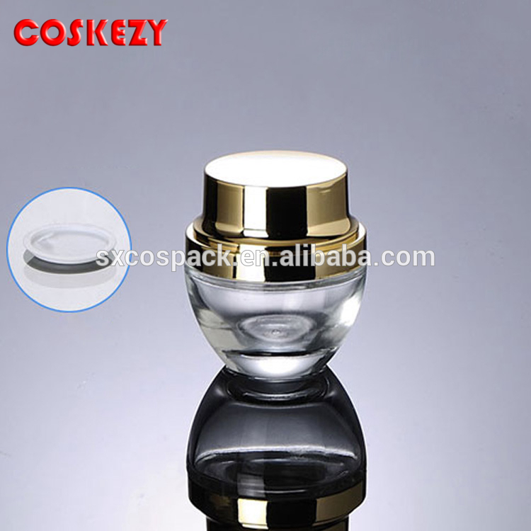 1 oz clear skincare packaging glass cream jar with screw cap