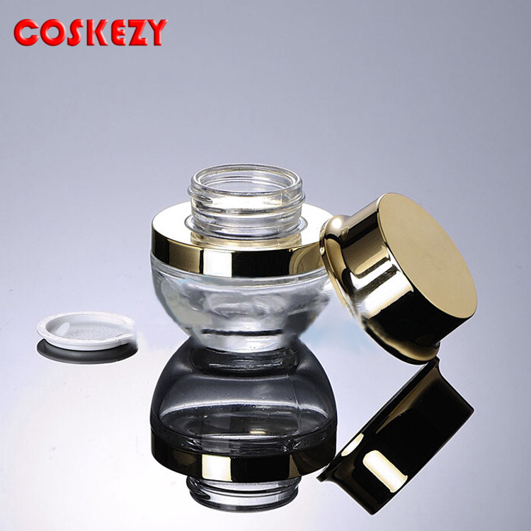 1 oz clear skincare packaging glass cream jar with screw cap