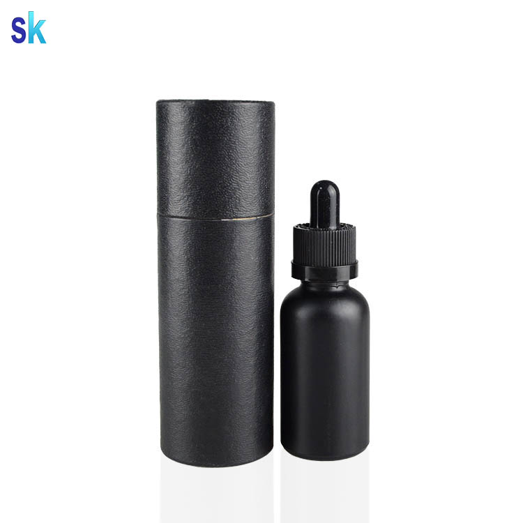 1 oz cosmetic bottle glass 30 ml black matt dropper bottle