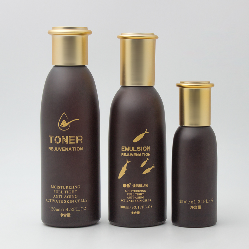 1 oz custom empty amber glass cosmetic jars