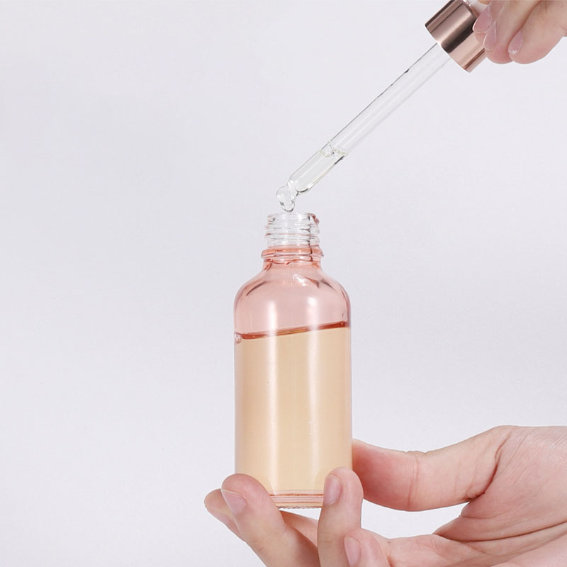 10 30 100ml pink glass dropper glass dropper for cosmetic essential oil roller essential oil bottle for oil