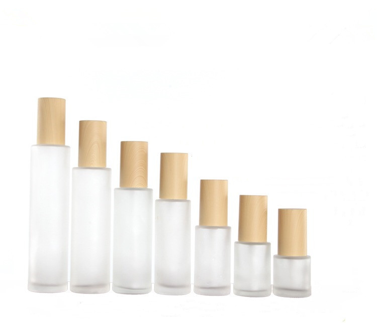 10-500ml pump spray bottle with bamboo cap cosmetic bottles PET bamboo shampoo bottle