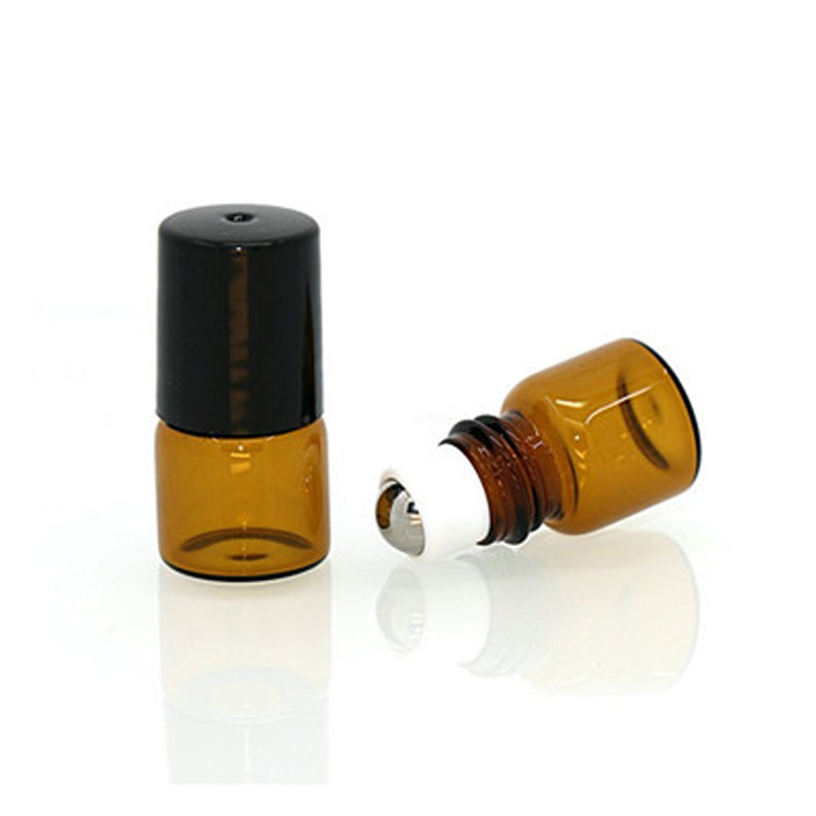 10 Ml Amber Glass 2Ml Roll On Bottle With Removable Stainless Steel Roller Ball