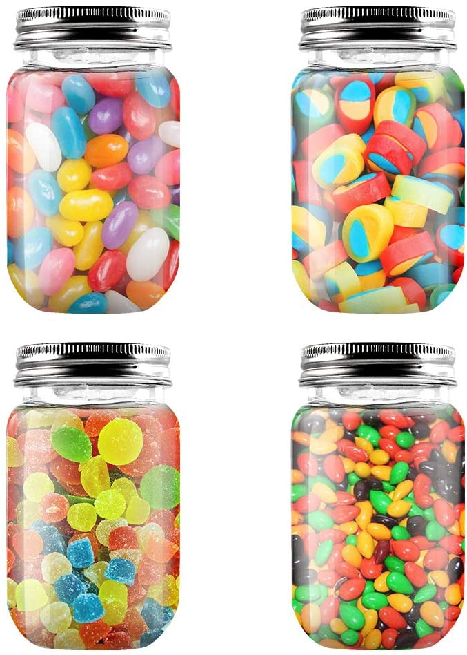10 Pack 16oz Clear Cylinder Plastic Storage Jars Container with Lids Ideal for Kitchen & Household Storage of Dry Goods