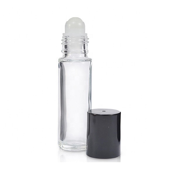 10 mL Clear Glass Roller Bottles Glass Perfume Bottle with Glass Roller ball For Essential Oil, Perfume