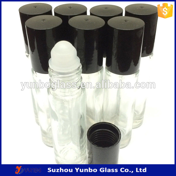 10 mL Clear Glass Roller Bottles Glass Perfume Bottle with Glass Roller ball For Essential Oil, Perfume