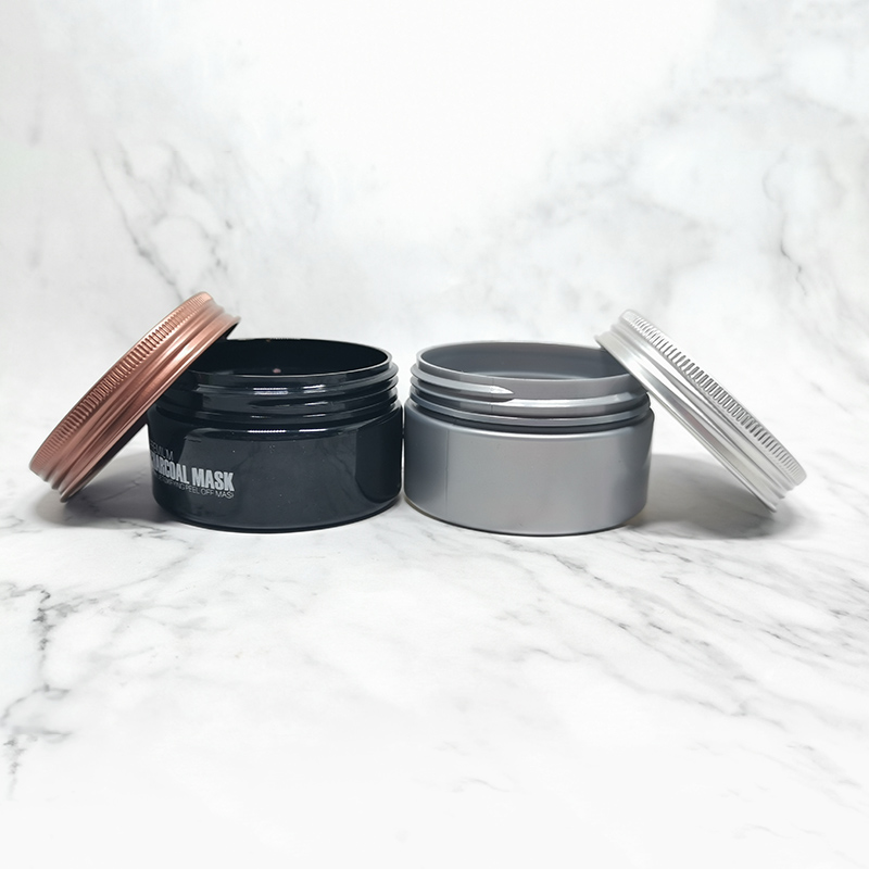 10 ml 100 ml matte black plastic cream cosmetic jar