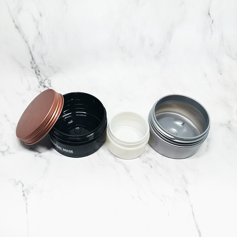 10 ml 100 ml matte black plastic cream cosmetic jar