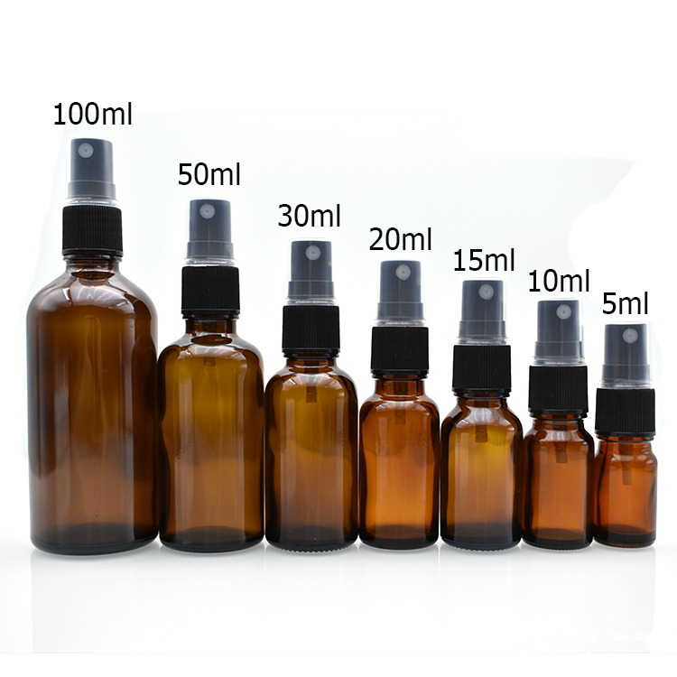 10 ml 15 ml 30 ml Amber Glass Spray bottles for Essential Oils
