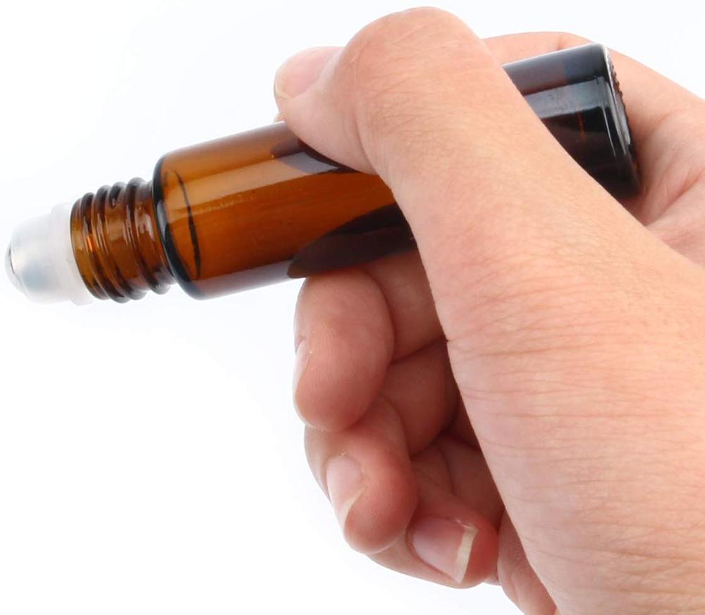 10 ml Amber Essential Oil Roller Bottles with Stainless Steel Roller Balls