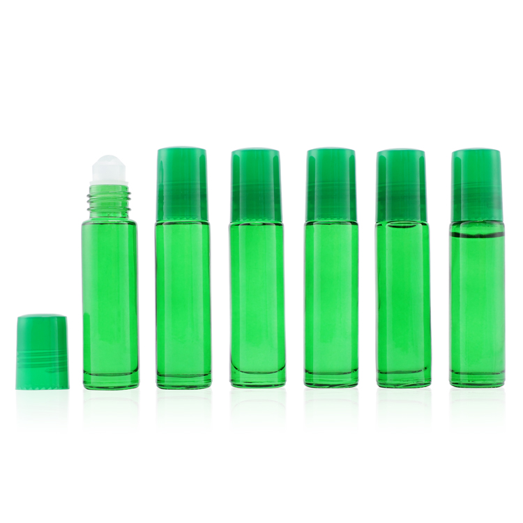 10 ml Amber Glass Roller Bottle with Removable Stainless Steel Roller Ball for Essential Oil 12 pack