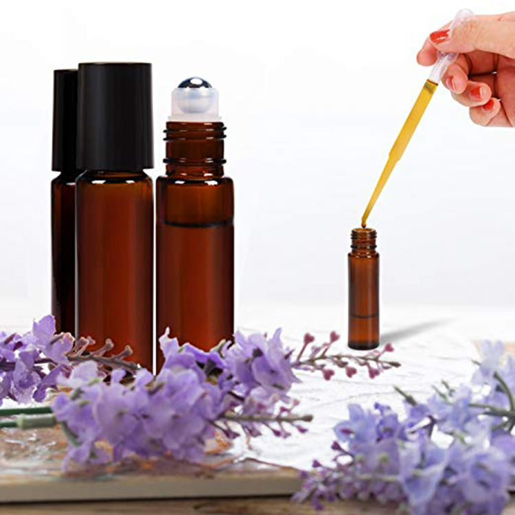 10 ml Amber Glass Roller Bottle with Removable Stainless Steel Roller Ball