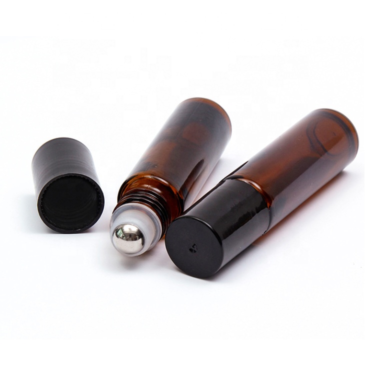 10 ml Amber Perfume Glass Roll on Bottles with Stainless Steel Ball