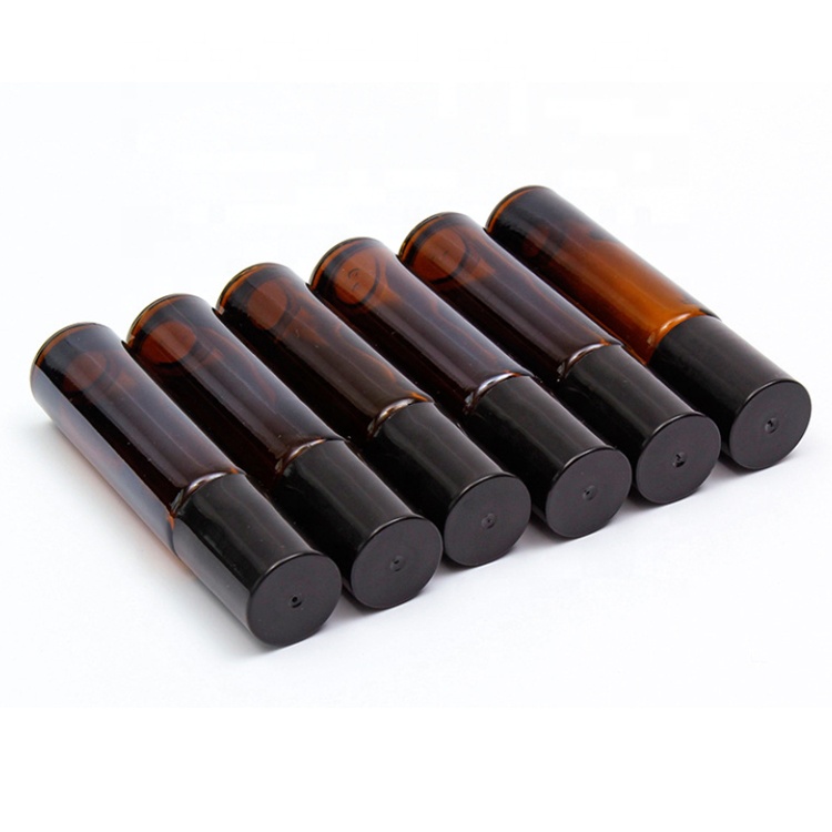 10 ml Amber Perfume Glass Roll on Bottles with Stainless Steel Ball
