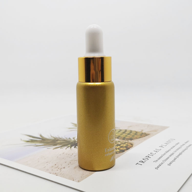 10 ml Empty round Cosmetics oil tester Trial Glass Vial Sample Test Perfume gold Glass Bottles with gold dropper