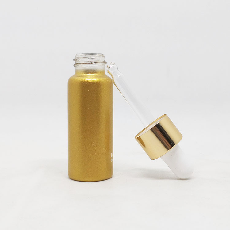 10 ml Empty round Cosmetics oil tester Trial Glass Vial Sample Test Perfume gold Glass Bottles with gold dropper