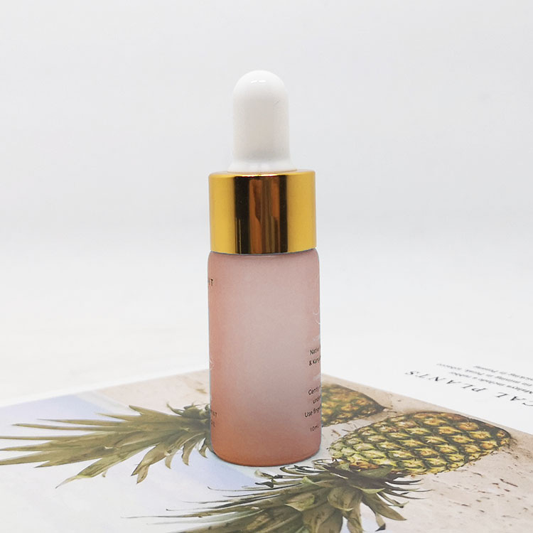 10 ml Empty round Cosmetics oil tester Trial Glass Vial Sample Test Perfume gold Glass Bottles with gold dropper