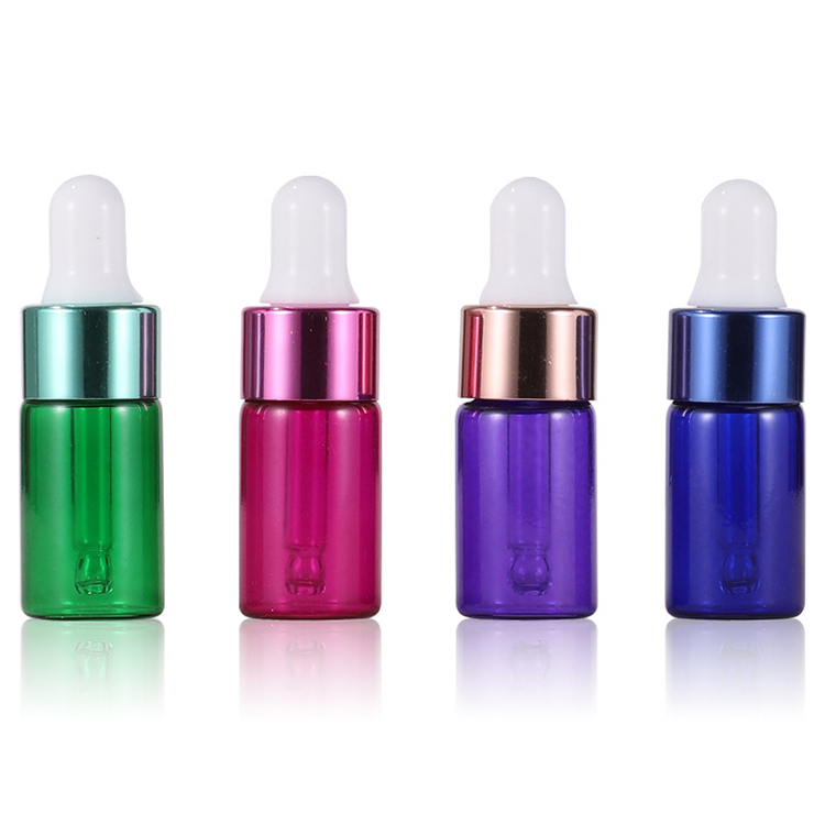 10 ml Empty round Cosmetics oil tester Trial Glass Vial Sample Test Perfume gold Glass Bottles with gold dropper