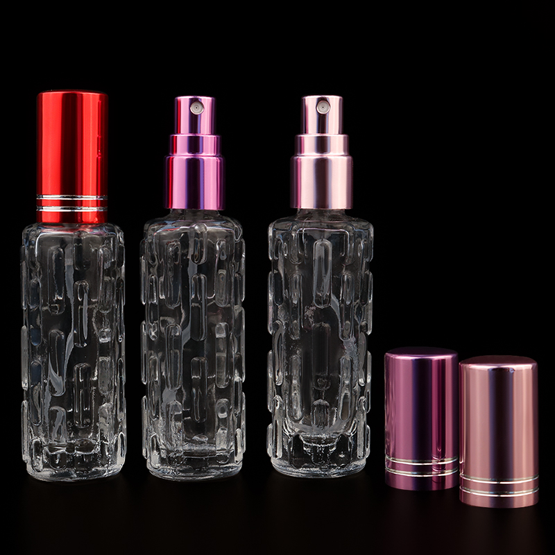 10 ml Mini Portable Travel Spray Case Engraving Color Pump Vials Glass Sprayer Perfume Refillable Bottle Atomizer