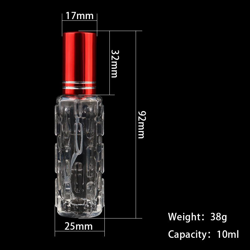 10 ml Mini Portable Travel Spray Case Engraving Color Pump Vials Glass Sprayer Perfume Refillable Bottle Atomizer