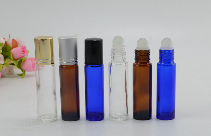 10 ml Roll On Glass Bottles Essential Oil Steel Metal Roller Ball Fragrance Perfume For E Liquid Bottle
