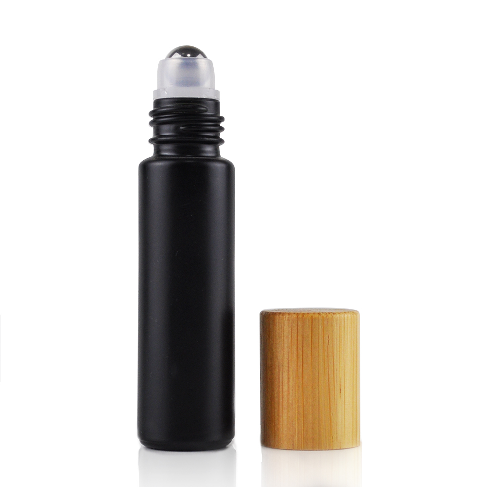 10 ml amber clear roller oil bottles with bamboo lids