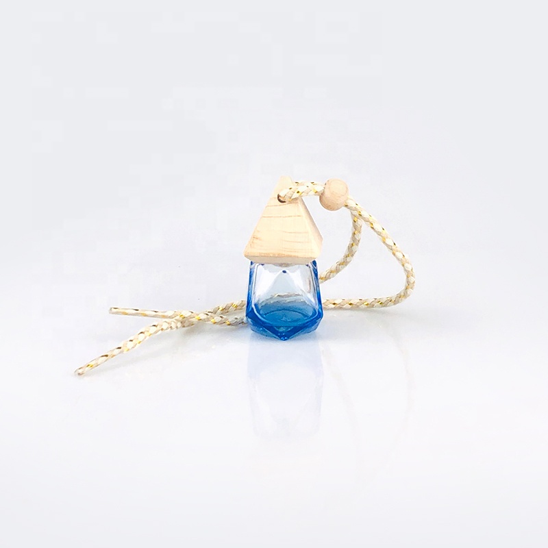 10 ml car air vent bottle empty freshener glass bottle for perfume packing with bamboo cap