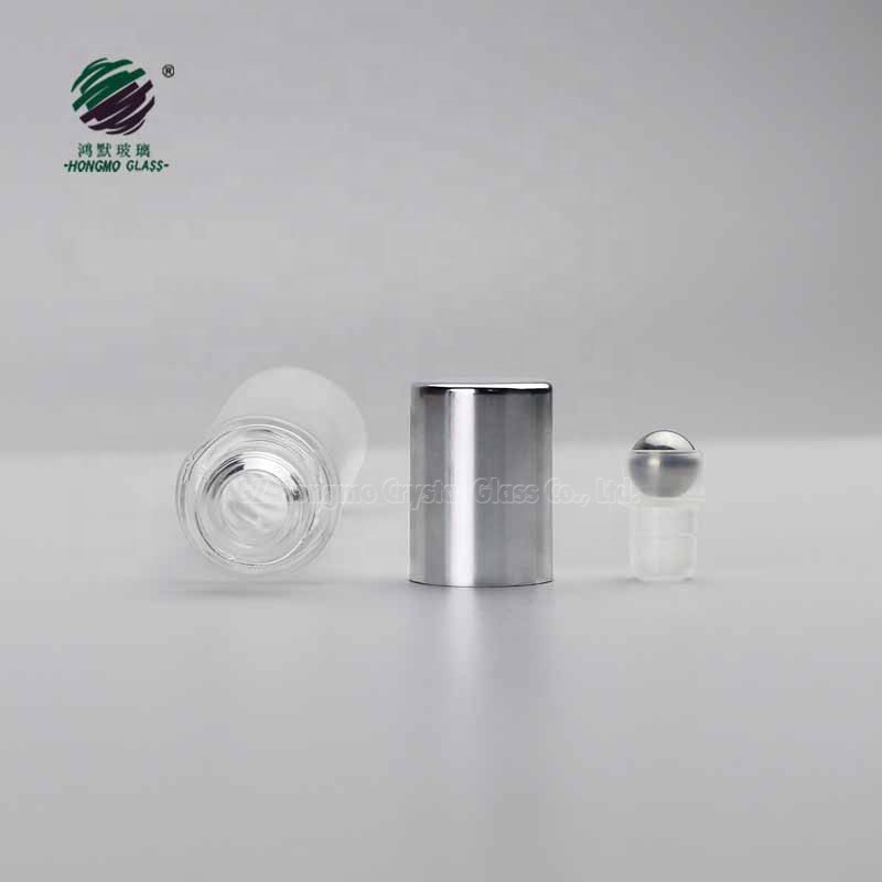 10 ml clear cylinder heavy wall thick bottom square perfume glass bottles 1/3 oz roller 10ml roll on bottle for essential oil