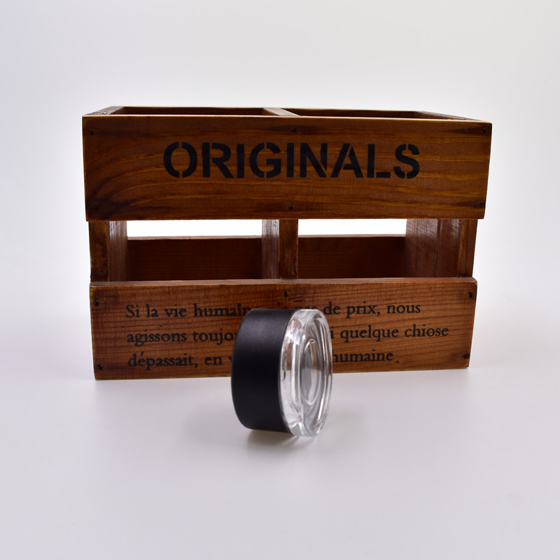 10 ml clear round straight side eye cream cosmetic packing glass jar with plastic child proof lid.