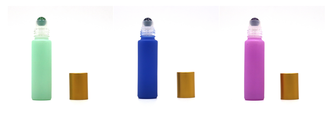 10 ml crystal roller roll on glass bottle macaron collection color with gemstone roller for cuticle oil