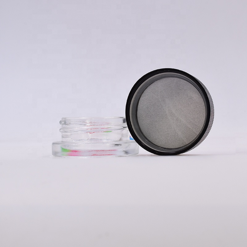 10 ml dark blue round straight side eye cream cosmetic packing glass jar with plastic child proof lid.