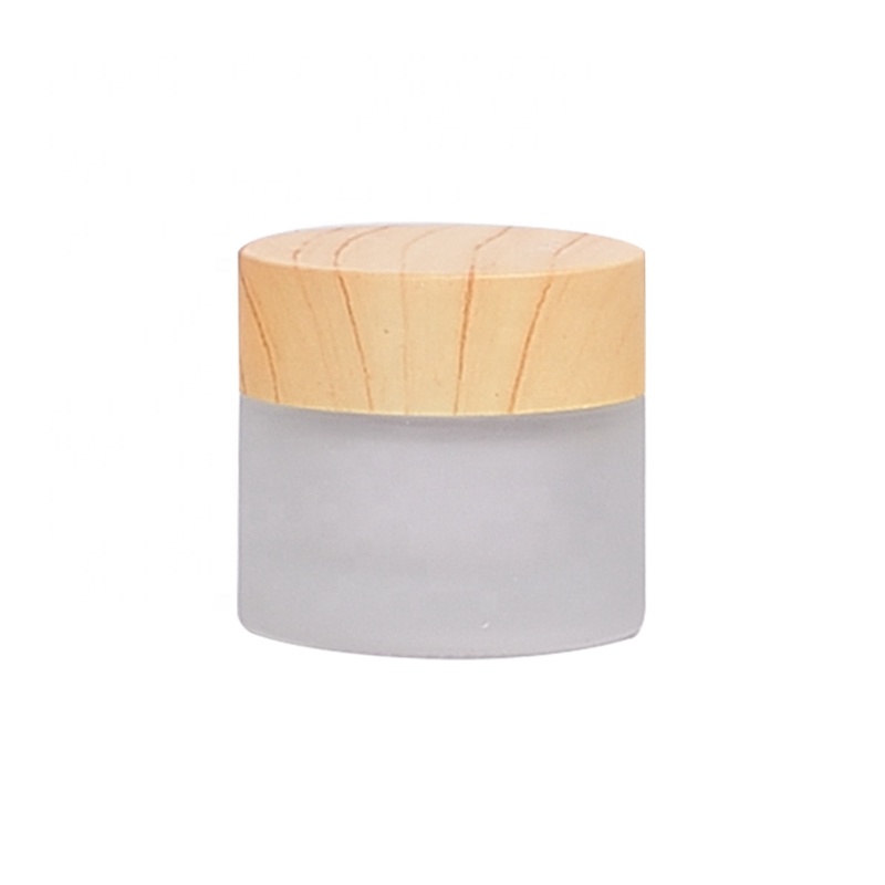 10 ml frosted glass jar lip blam cosmetic cream jar 10g glass jar with wooden lid