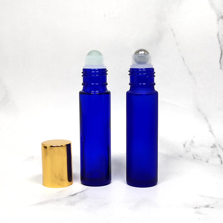 10 ml parfum sample tester amber blue clear frosted glass perfume roller bottles with lids