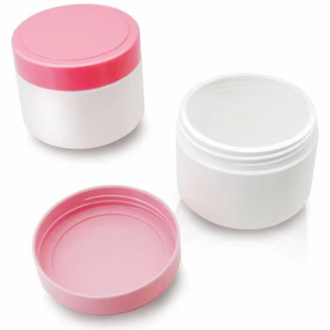 10 oz 300ml Plastic Jar HDPE Straight Sided Jars With Pink Smooth Screw Caps body butter packaging cosmetic cream jar