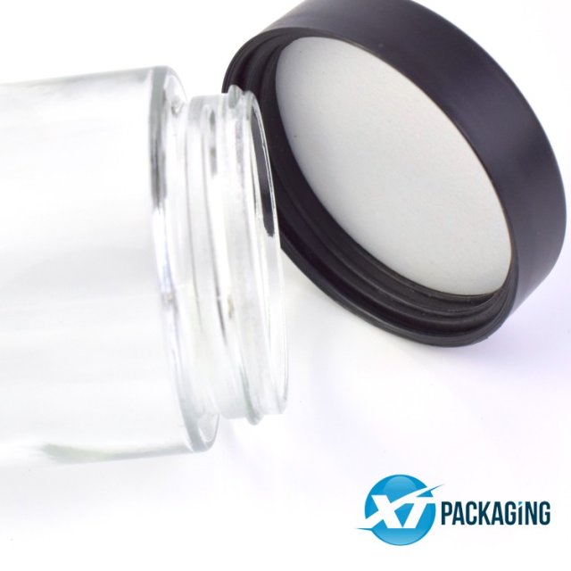10 oz transparent glass jar child proof cap hemp flower packaging customized logo