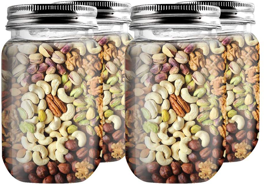 10 pack 16 Ounce Glass Jar With Lids Food Storage Jar for food preservation