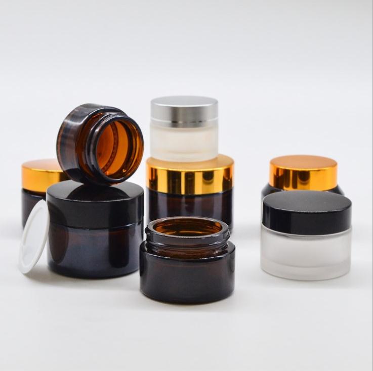 10 years factory experience cosmetic packaging glass cream 5g 10g 15g 20g 30g 50g 100g amber jar with cap