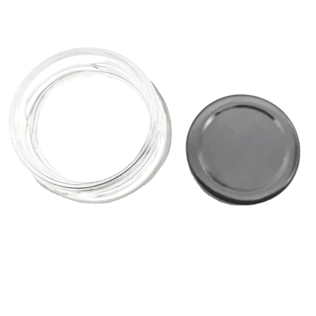 100/140/290/340/950 ml Cylindrical glass storage bottle jars with metal lids