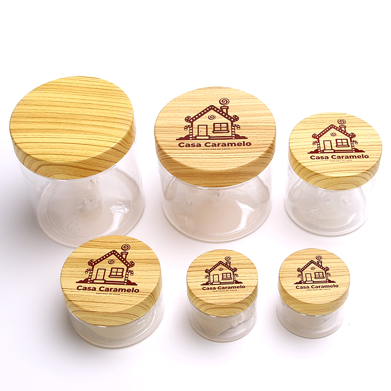 100 150 200ml round container food grade BPA free empty bamboo lid PLA plastic cream jar