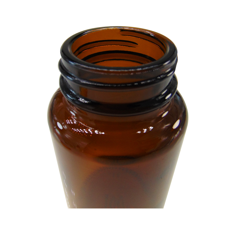 100 200ml 400ml Wide mouth Amber Capsule Eyelash Pill glass Bottle for Medicine Packaging