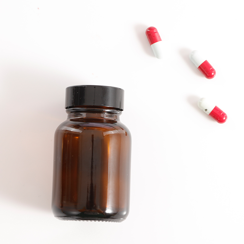 100 200ml 400ml Wide mouth Amber Capsule Eyelash Pill glass Bottle for Medicine Packaging