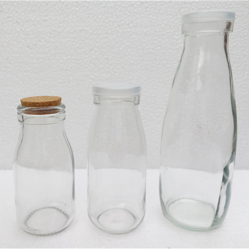 100-500ml glass milk bottle with plastic lid sealed yogurt bottle