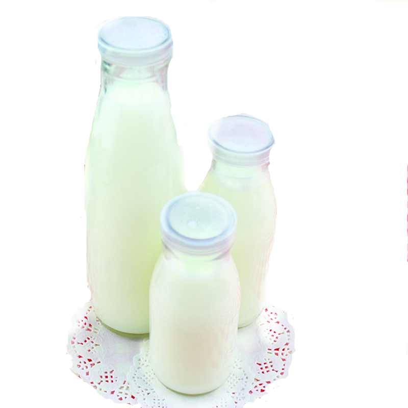 100-500ml glass milk bottle with plastic lid sealed yogurt bottle