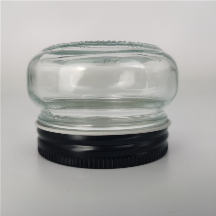 100-650ml Wide mouth caviar jars glass food containers for cubilose with metal cap