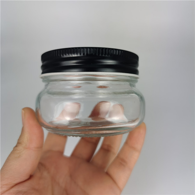 100-650ml Wide mouth caviar jars glass food containers for cubilose with metal cap